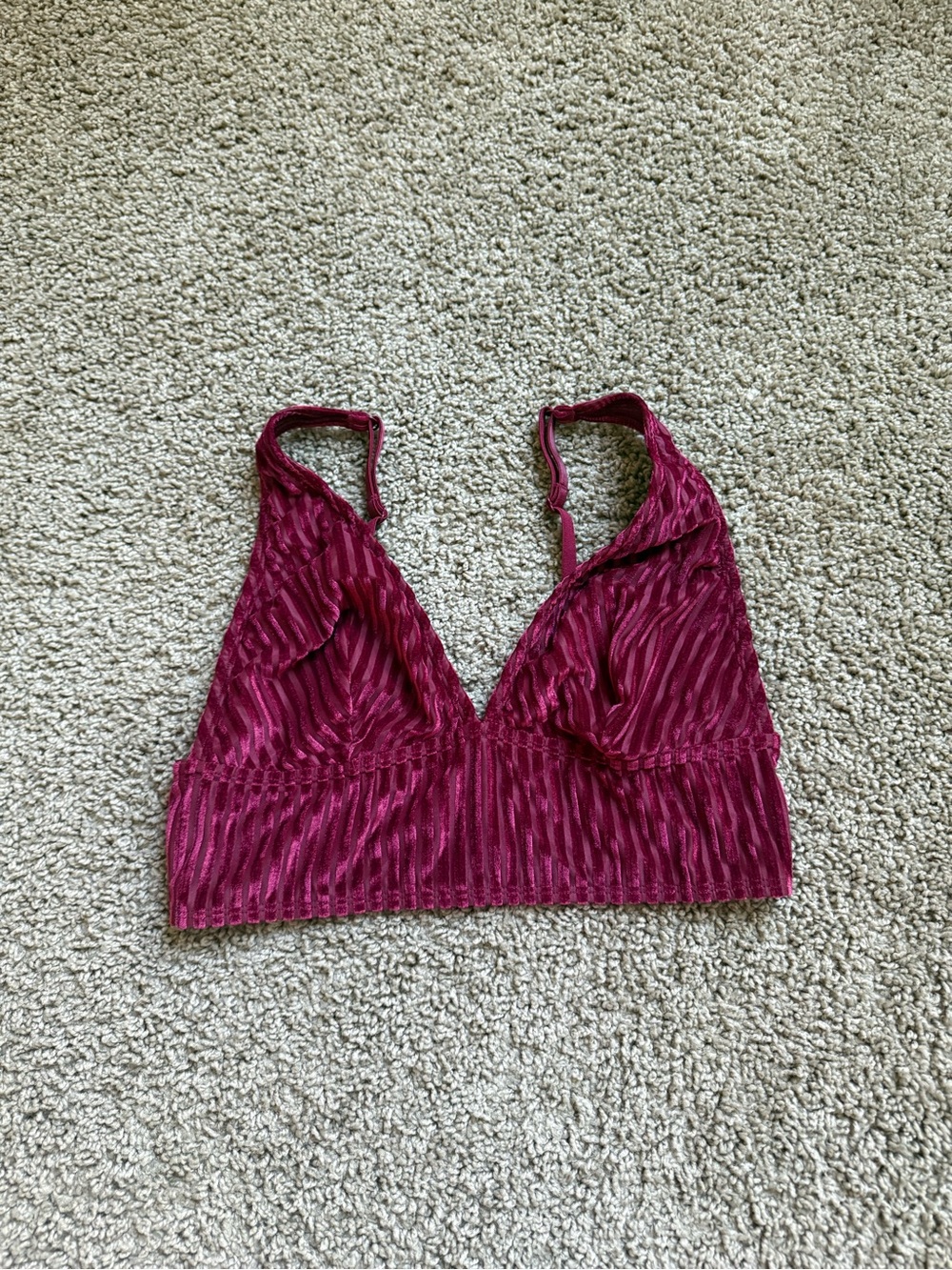 PINK Victoria's Secret Deep Berry Textured Bralette